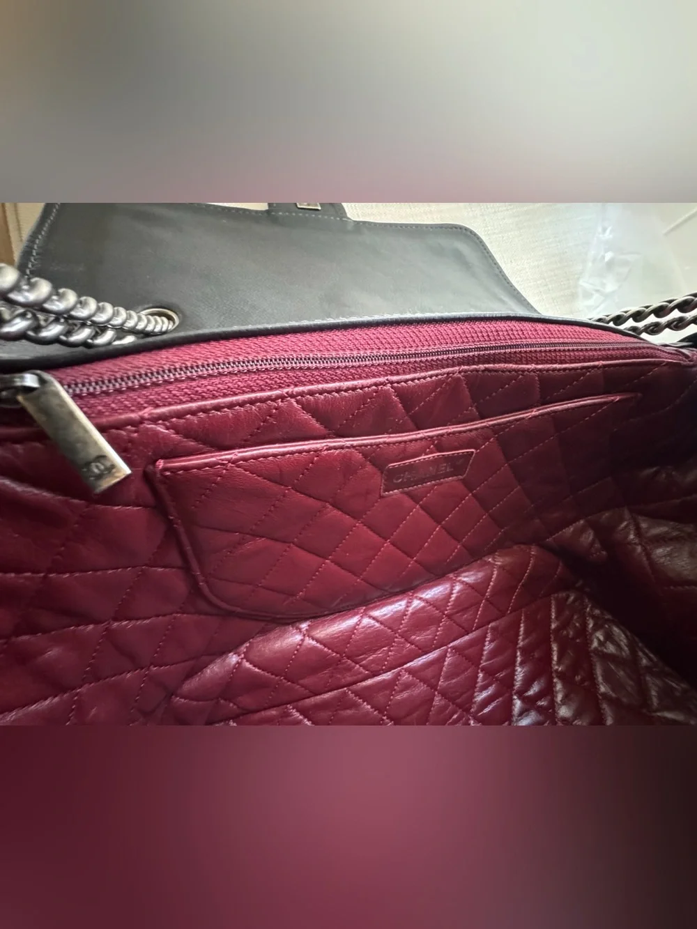 CHANEL Vintage Jumbo Single Flap Turnlock Black Caviar 2-Way Bag + COA